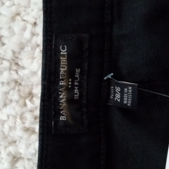 Banana Republic High Rose Slim Flare Petite Black Jeans - Picture 6 of 8